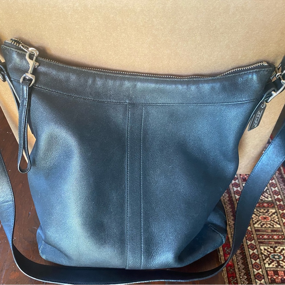 Coach Midnight Black Leather Shoulder Bag